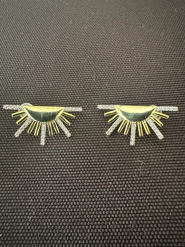 Gümüş Yelva Taşlı Küpe